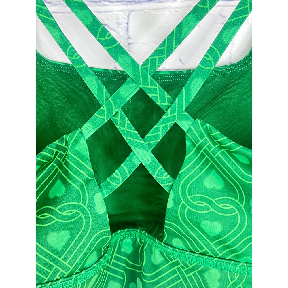 CVG Constantly Varied Gear Green Celtic Shamrock Strap Sports Bra Womens Medium - Picture 3 of 9